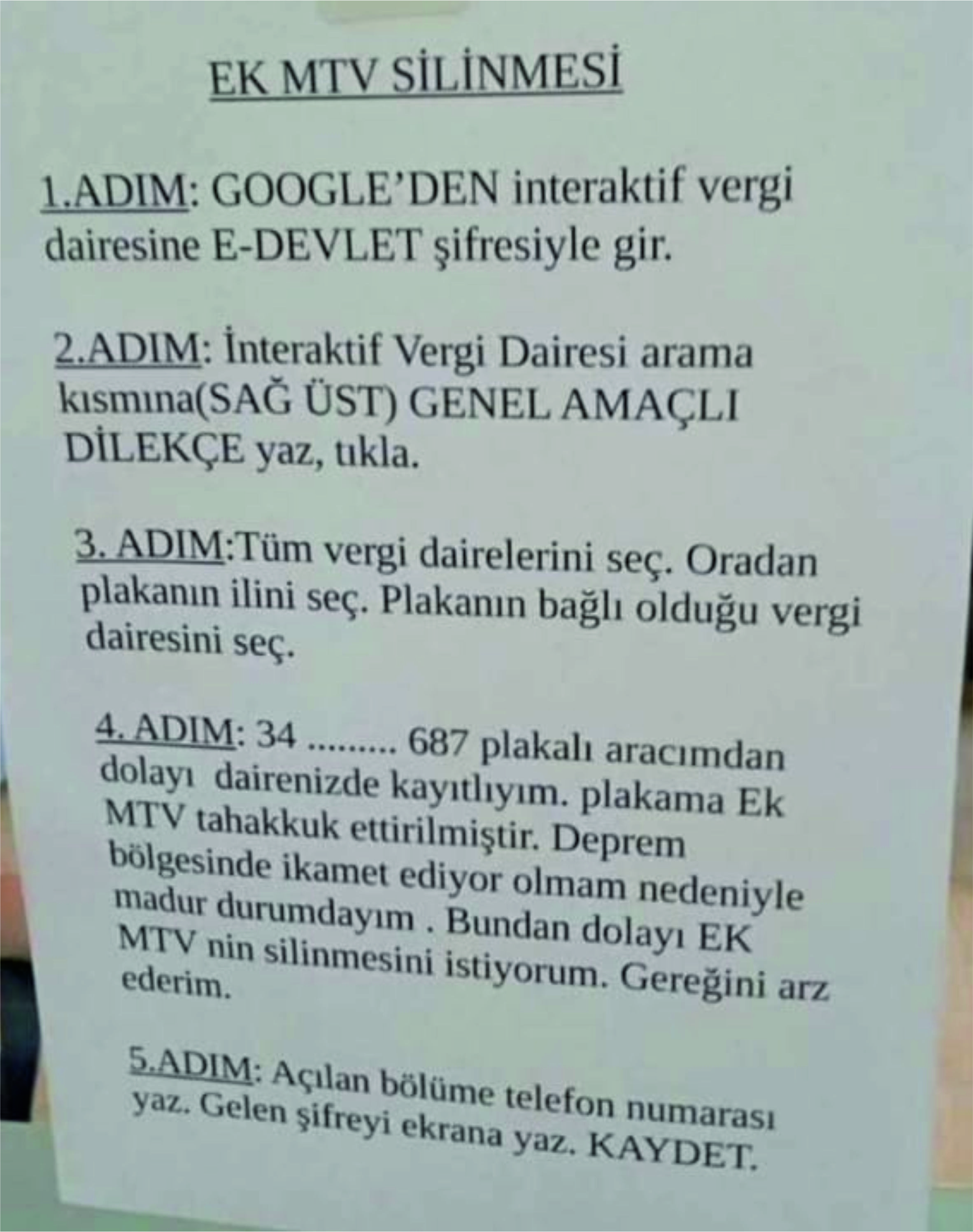 Ek MTV ödemesinde plaka krizi