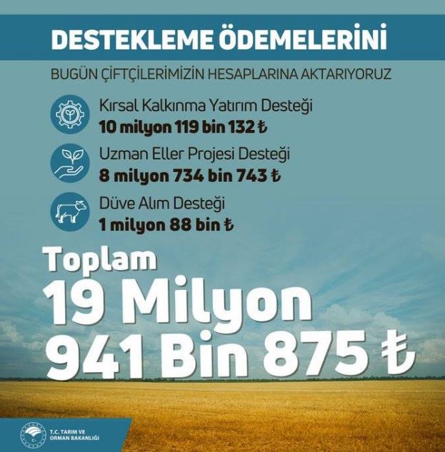 Desteklemeler hesaplara yatmaya başladı