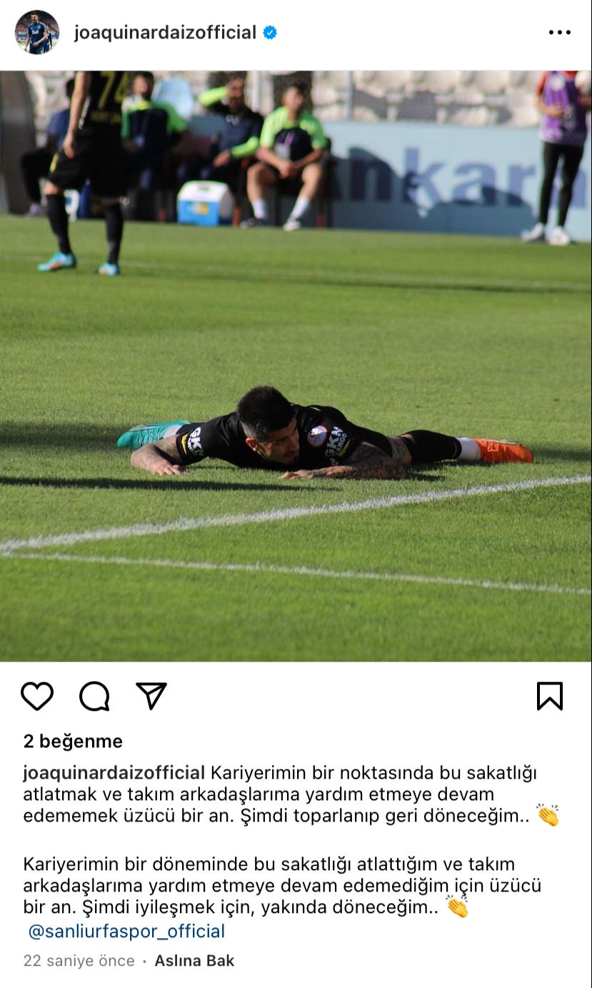Sakatlık sonrası Ardaiz'den ilk sözler