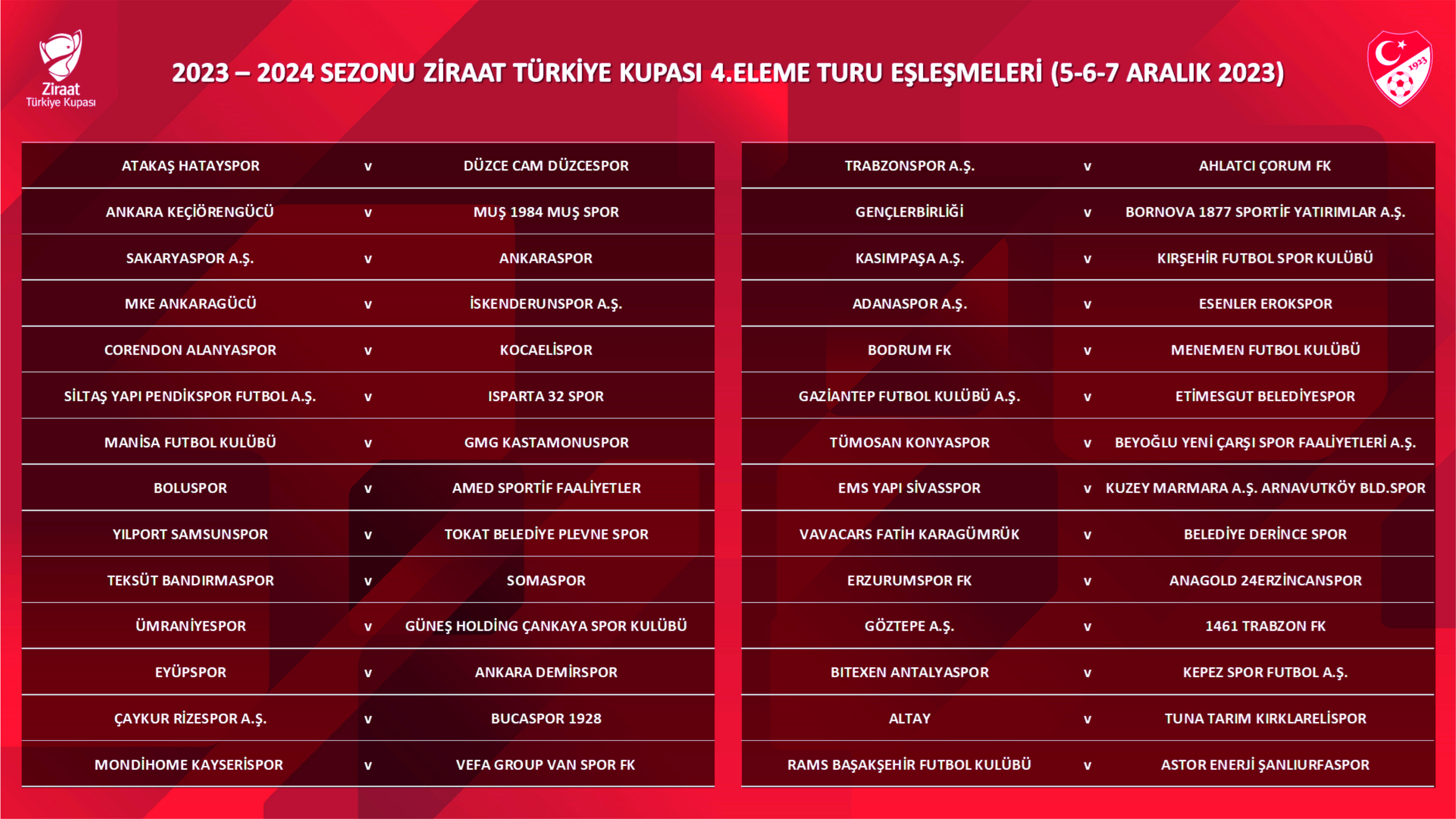 Kupada rakibimiz belli oldu