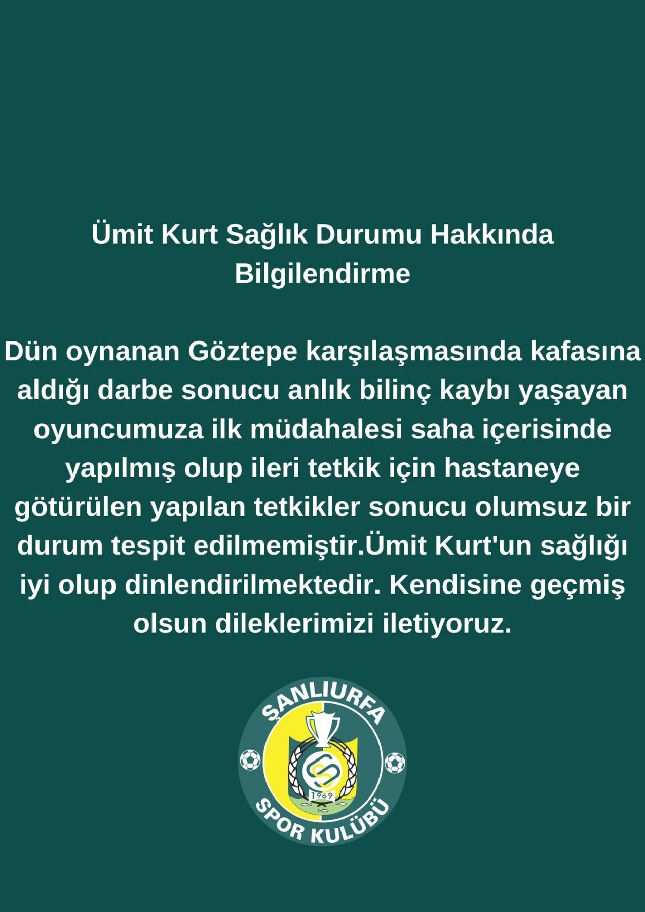 Urfaspor'dan Ümit Kurt açıklaması!