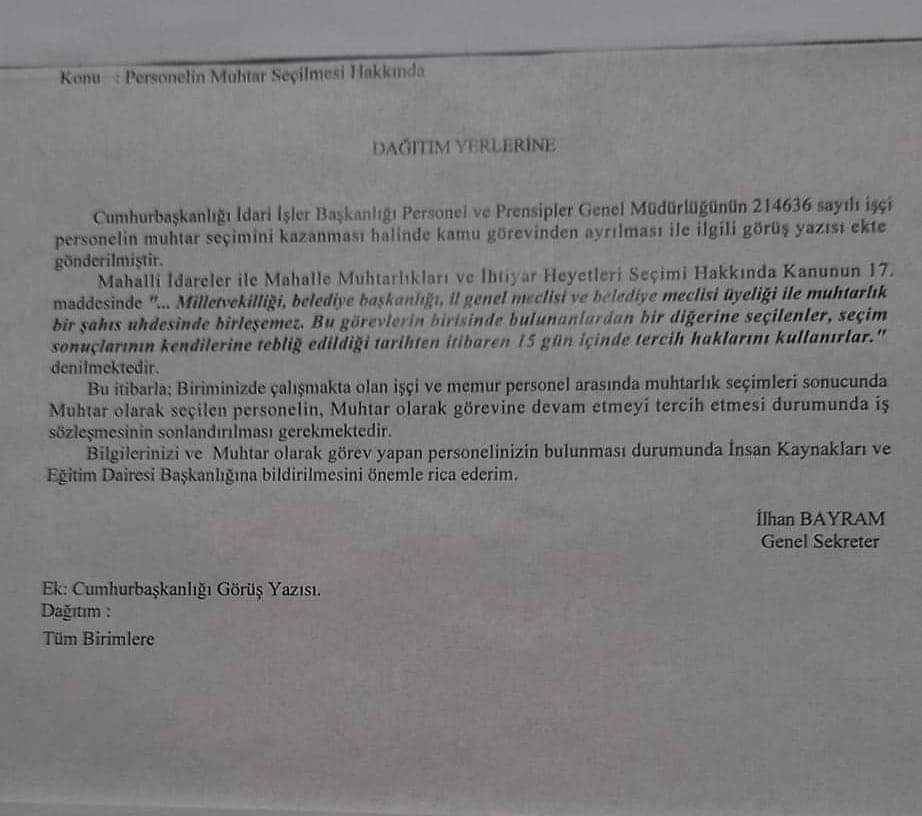 Ya muhtarlığı ya da kamu görevini seçecekler!