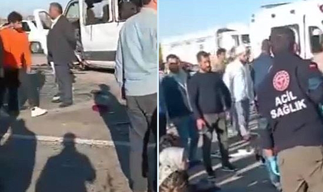 Urfa'da öğretmenleri taşıyan minibüs devrildi