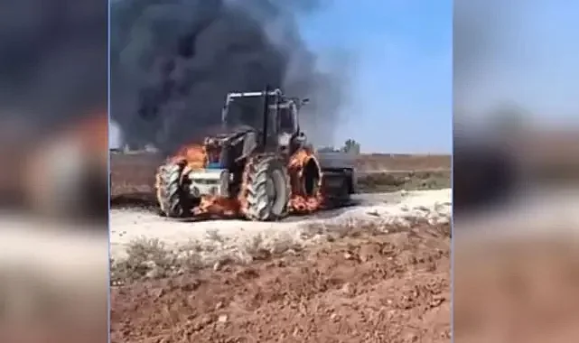 Şanlıurfa’da traktör alevlere teslim oldu (VİDEO)