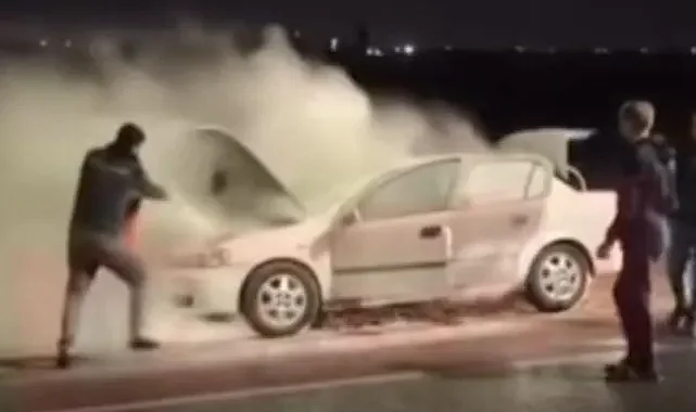 Haliliye’de otomobil alevlere teslim oldu