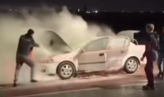 Haliliye’de otomobil alevlere teslim oldu