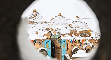 Harran'da kar, tarihi mekanlara ayrı bir renk kattı