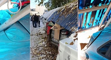 Karda otoparkın çatısı çöktü: Maddi hasar büyük