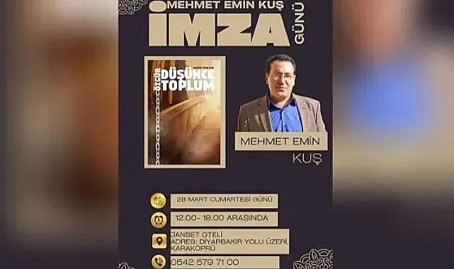 Mehmet Emin Kuş imza gününe hazırlanıyor
