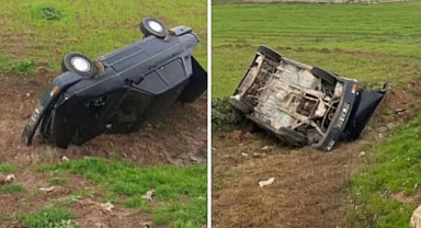 Şanlıurfa’da otomobil tarlaya uçtu: 1 yaralı