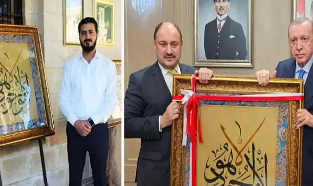Yaptığı eser Cumhurbaşkanı Erdoğan’a hediye edildi