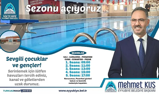 Eyyübiye Belediyesi Yüzme Havuzunda Sezon Açılıyor