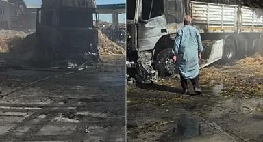Saman yüklü TIR, alevlere teslim oldu