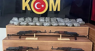 Şanlıurfa'da 6 kaleşnikof ve 10 kg uyuşturucu ele geçirildi