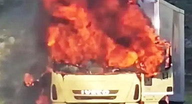 Şanlıurfa'da kamyonet alevlere teslim oldu