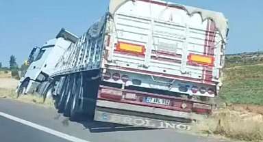 Suruç ölüm yolunda korkutan TIR kazası