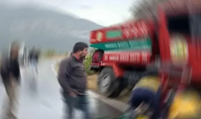 Yangına giderken işçiler kaza geçirdi