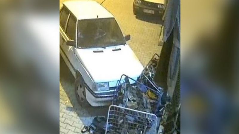 Arabanın el freni çekilmeyince kaza kaçınılmaz oldu