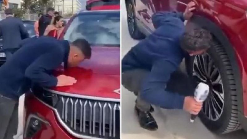 Urfa’da TOGG'u gören kişi kendinden geçti!