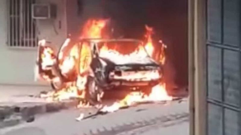 Urfa’da otomobil alevlere teslim oldu