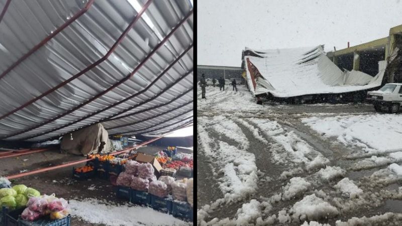 ŞUTİM'deki dükkanların çatıları çöktü