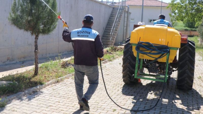 Bozova Belediyesinden larva ile mücadele