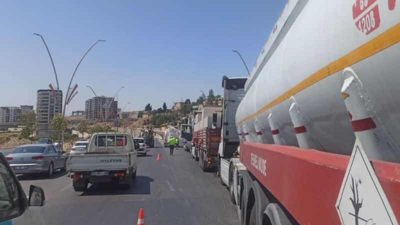 Karaköprü yolunda ağır vasıtalara trafik denetimi