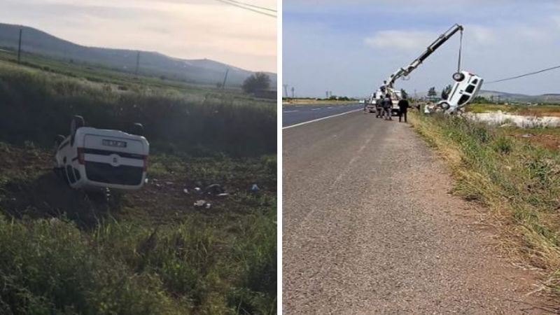 Takla atan araçtan sağ çıktılar