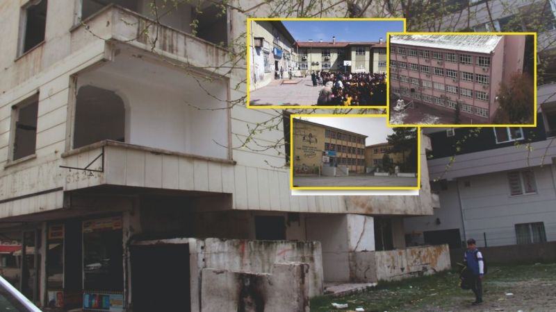 Okul bölgesinde ağır hasarlı tehdit!