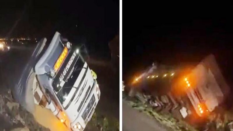 Siverek’te kamyon devrildi: Yaralılar var