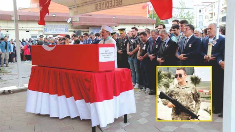 Birecik'te şehit olan sözleşmeli er son yolculuğuna uğurlandı. 