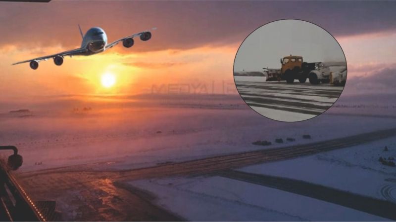 Urfa'da hava ulaşımına kar engeli 