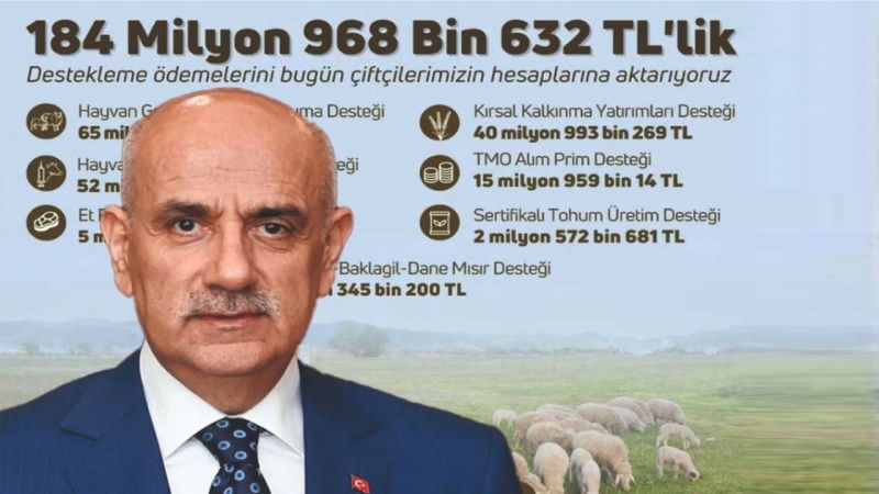 Çiftçiye 185 milyon lira destek ödemesi yapılacak